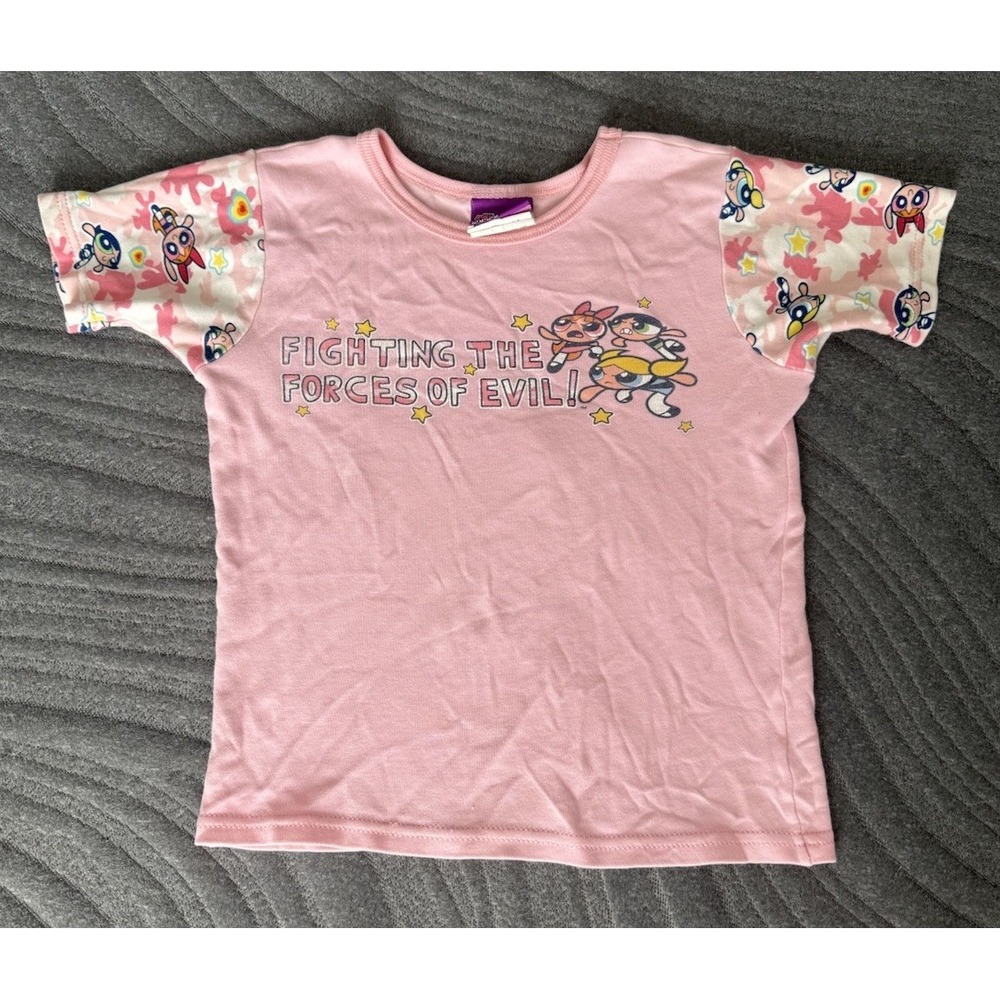 Vintage Y2K Power Puff Girl‎ Shirt Girls Youth Cartoon Network Sz 10 Sleep Top